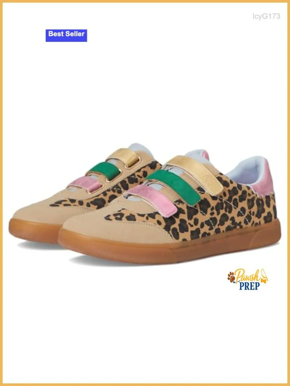 Faux Suede and Faux Leather Sneakers with Hook-and-Loop Strap